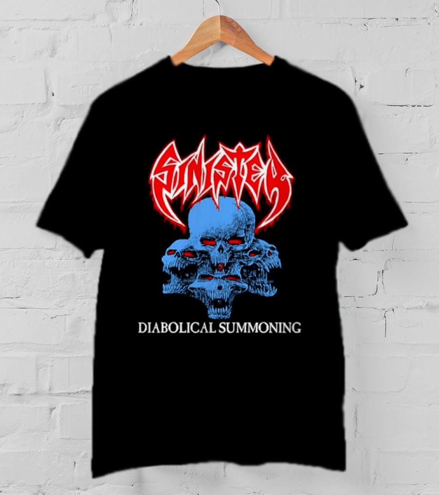 Sinister Diabolical Summoning Death Metal Skulls T-Shirt