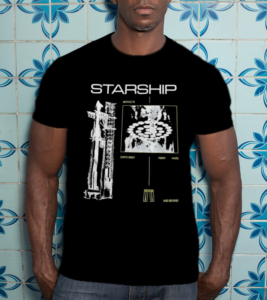 Starship Service Earth Orbit Moon Mars Beyond T-Shirt
