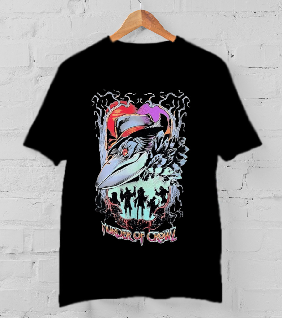 Murder Of Crowlz Gothic Raven Dark Mystical Forest Artifacts T-Shirt
