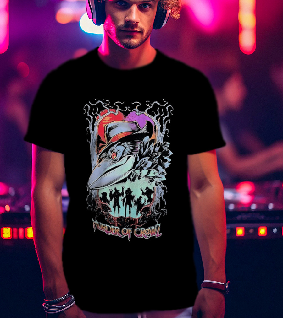 Murder Of Crowlz Gothic Raven Dark Mystical Forest Artifacts T-Shirt