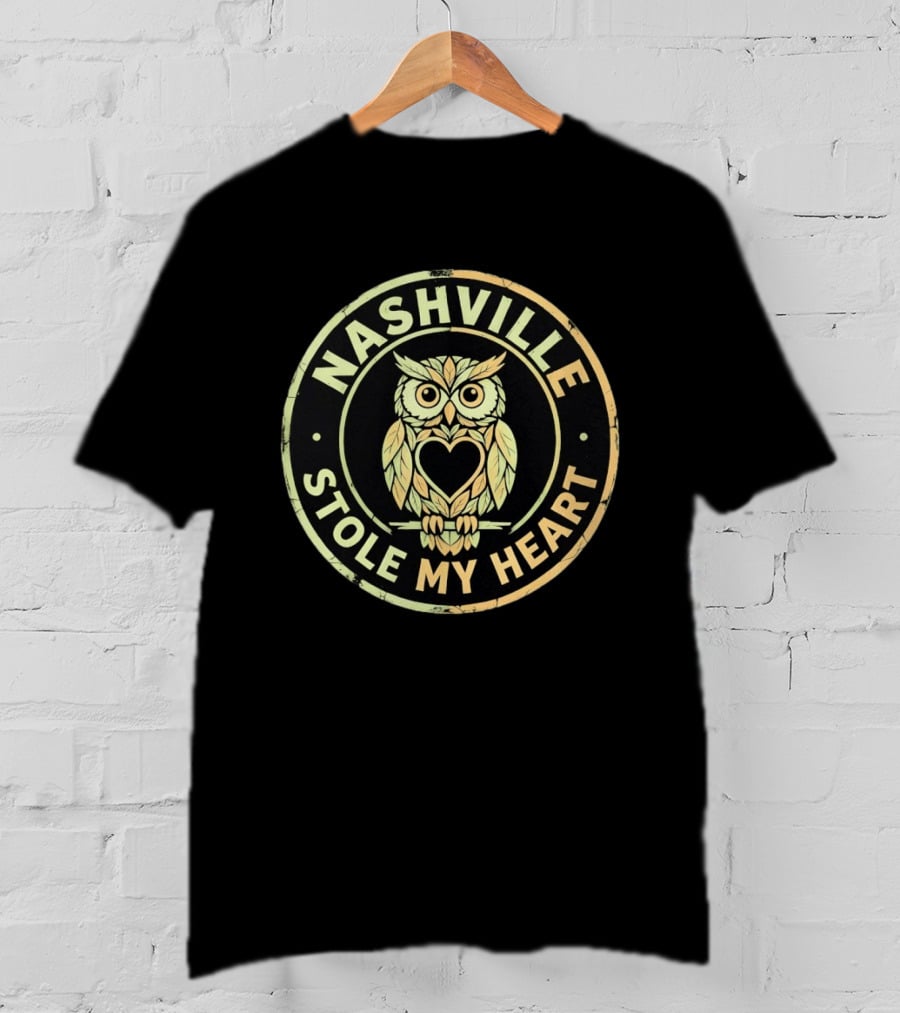 Nashville Stole My Heart Owl Tennessee T-Shirt