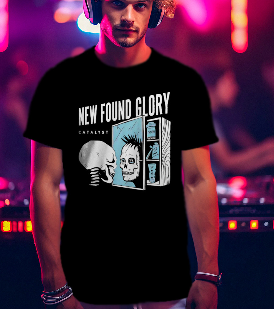 New Found Glory Catalyst Reflective Skull Punk Rock Alternative T-Shirt