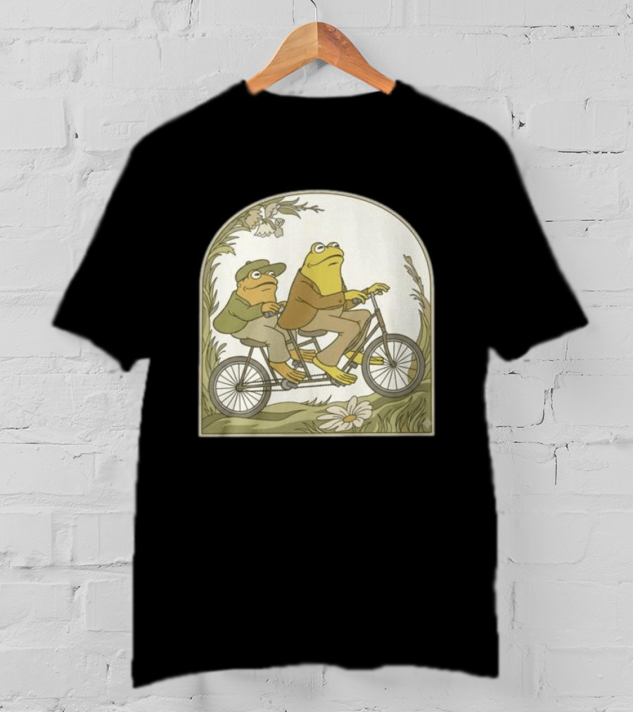 Frog And Toad Riding Tandem Bicycle T-Shirt