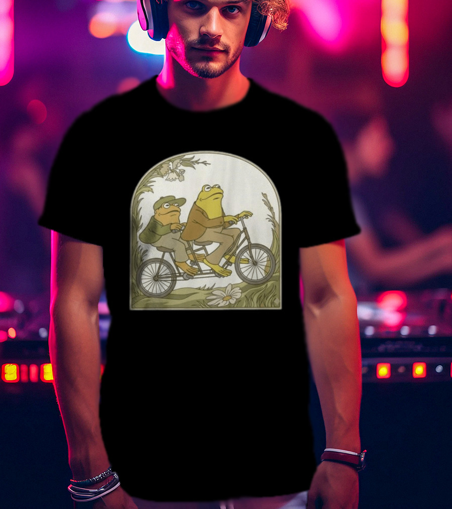 Frog And Toad Riding Tandem Bicycle T-Shirt