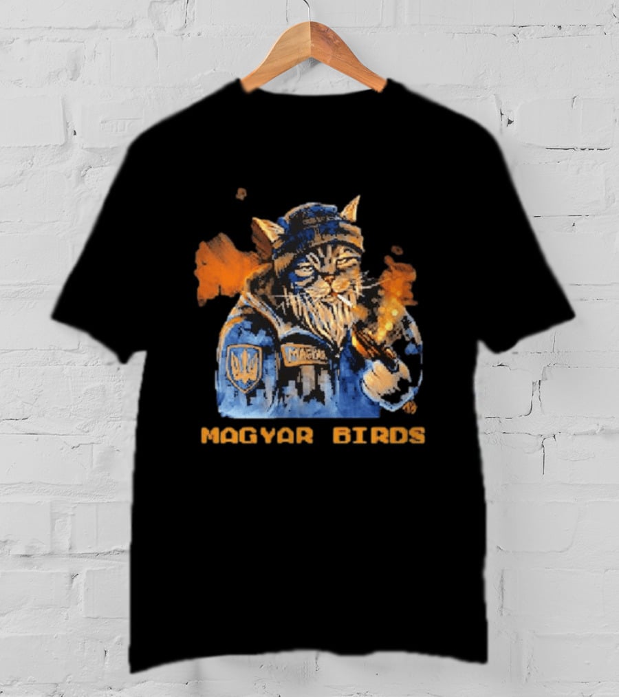 Magyar Birds Viking Cat Warrior Artillery T-Shirt