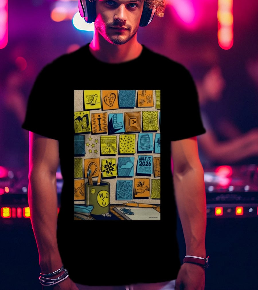July 17 2026 Lexington KY The Burl Wilco Illustrated Art Blocks T-Shirt