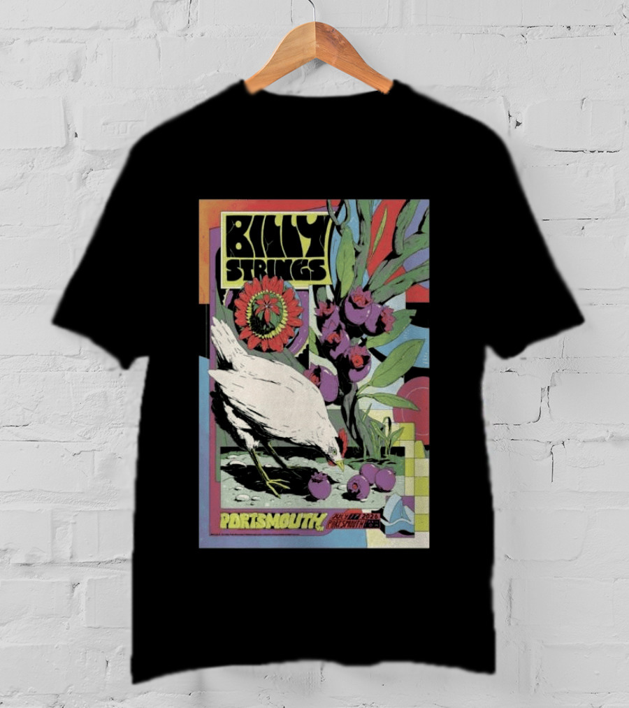 Billy Strings Jul 17 2026 Portsmouth Pavilion Chicken Flower T-Shirt