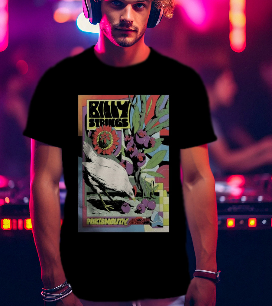 Billy Strings Jul 17 2026 Portsmouth Pavilion Chicken Flower T-Shirt