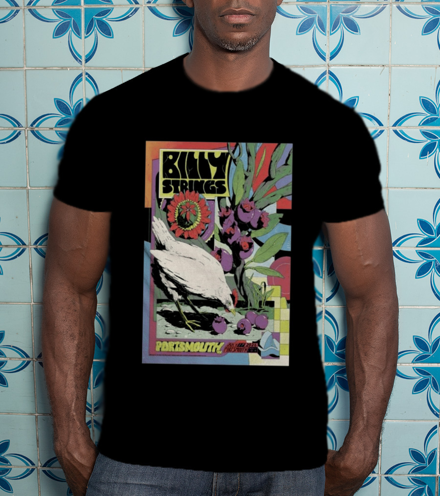 Billy Strings Jul 17 2026 Portsmouth Pavilion Chicken Flower T-Shirt