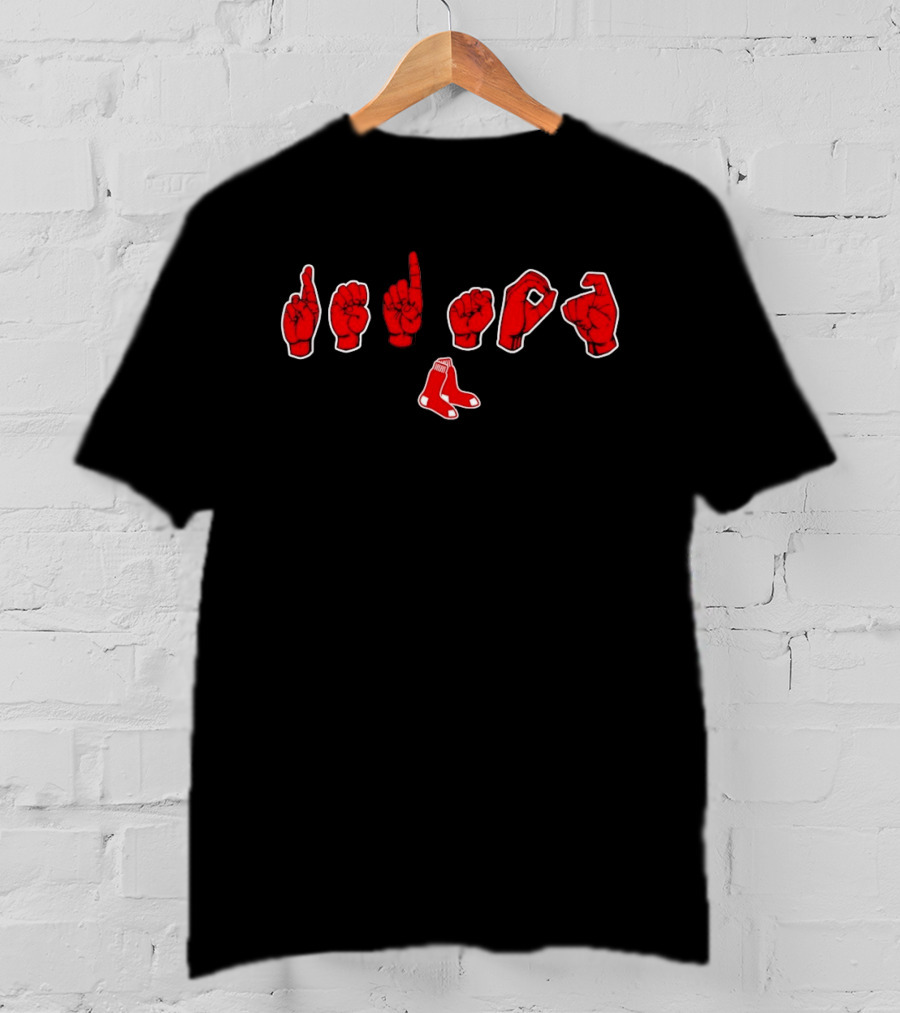 Boston Red Sox ASL Fingerspelling With Iconic Socks T-Shirt
