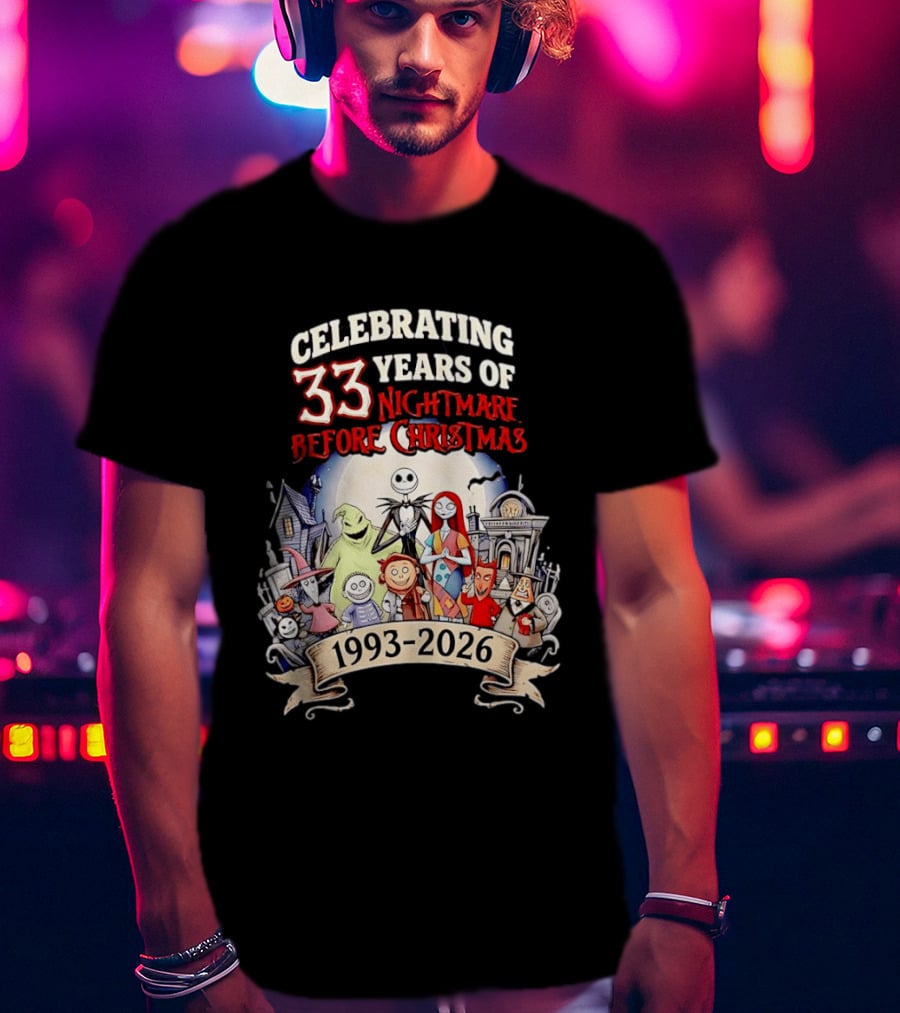 Celebrating 33 Years Of Nightmare Before Christmas 1993 2026 T-Shirt