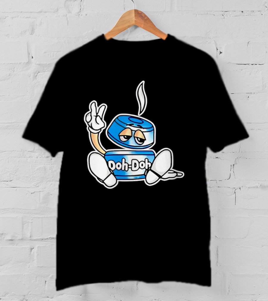 Doh Doh Peace Sign Playful Cartoon Character In Relaxed Pose T-Shirt