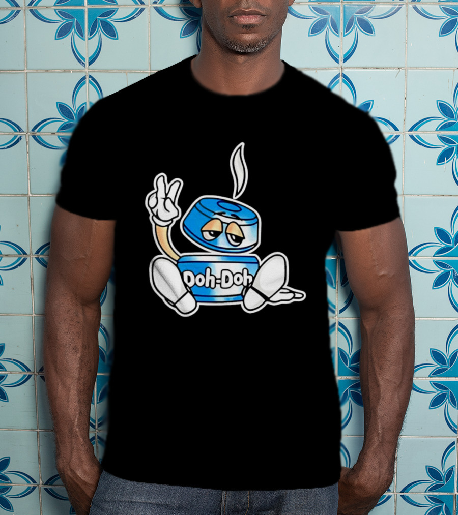 Doh Doh Peace Sign Playful Cartoon Character In Relaxed Pose T-Shirt