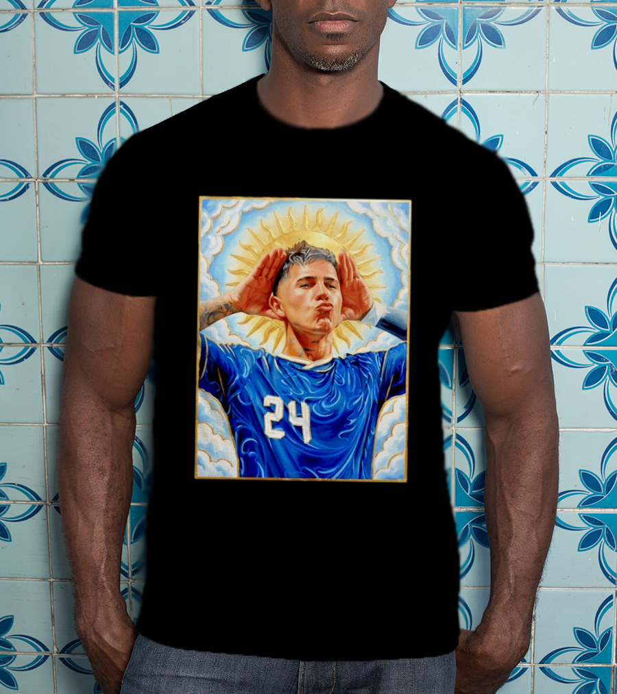 Enzo Fernández 24 Argentina Sun Of May Hands To Ears Gesture T-Shirt