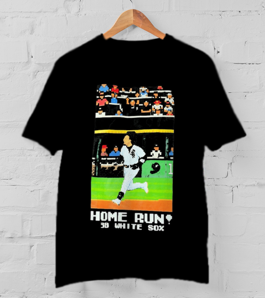 Home Run 3B White Sox Pixel Baseball T-Shirt
