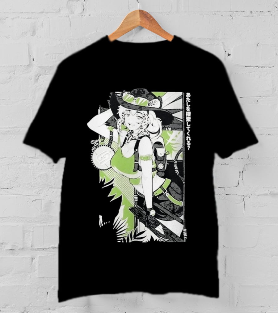 Wild Gamersupps Anime Waifu Adventure Green Aesthetic T-Shirt