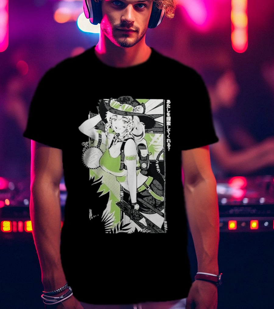 Wild Gamersupps Anime Waifu Adventure Green Aesthetic T-Shirt
