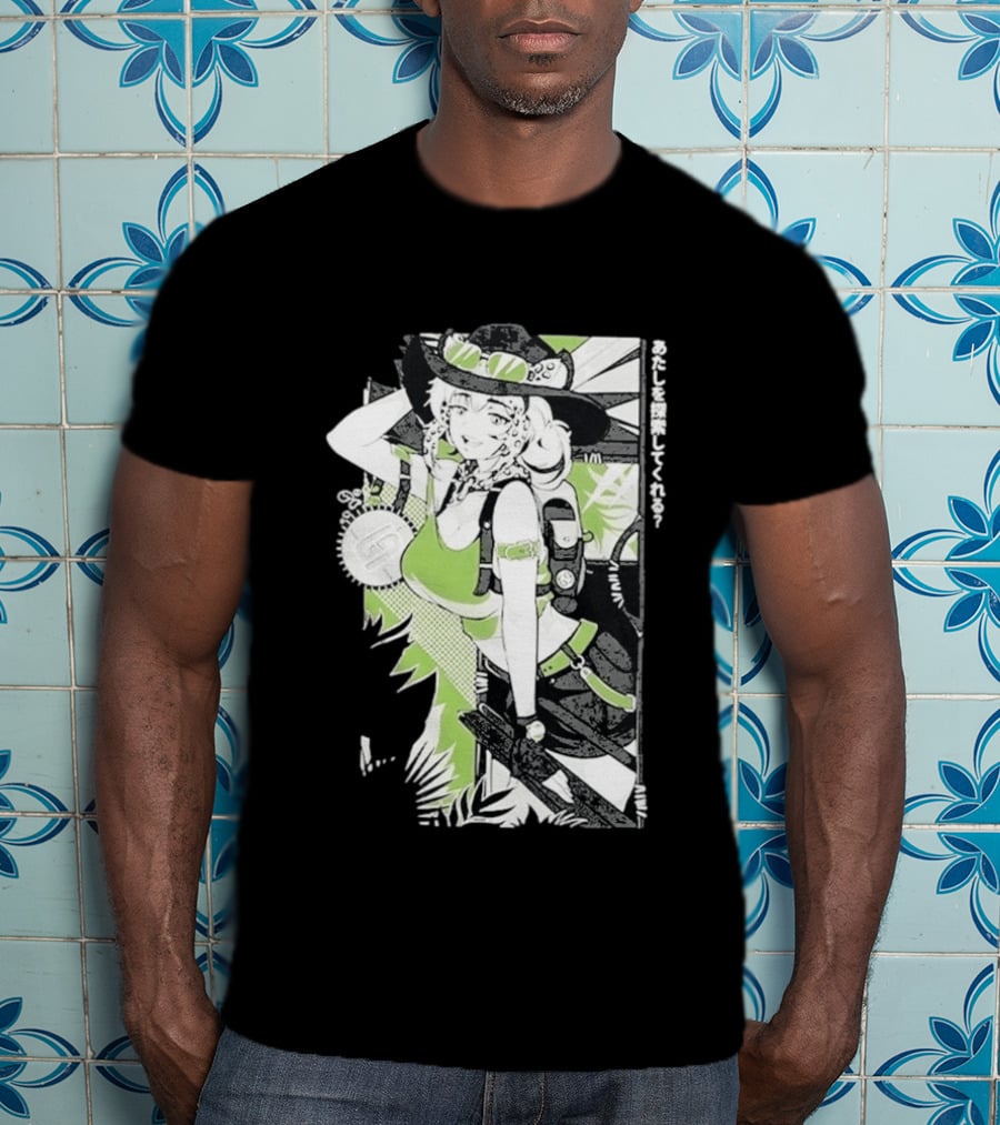 Wild Gamersupps Anime Waifu Adventure Green Aesthetic T-Shirt