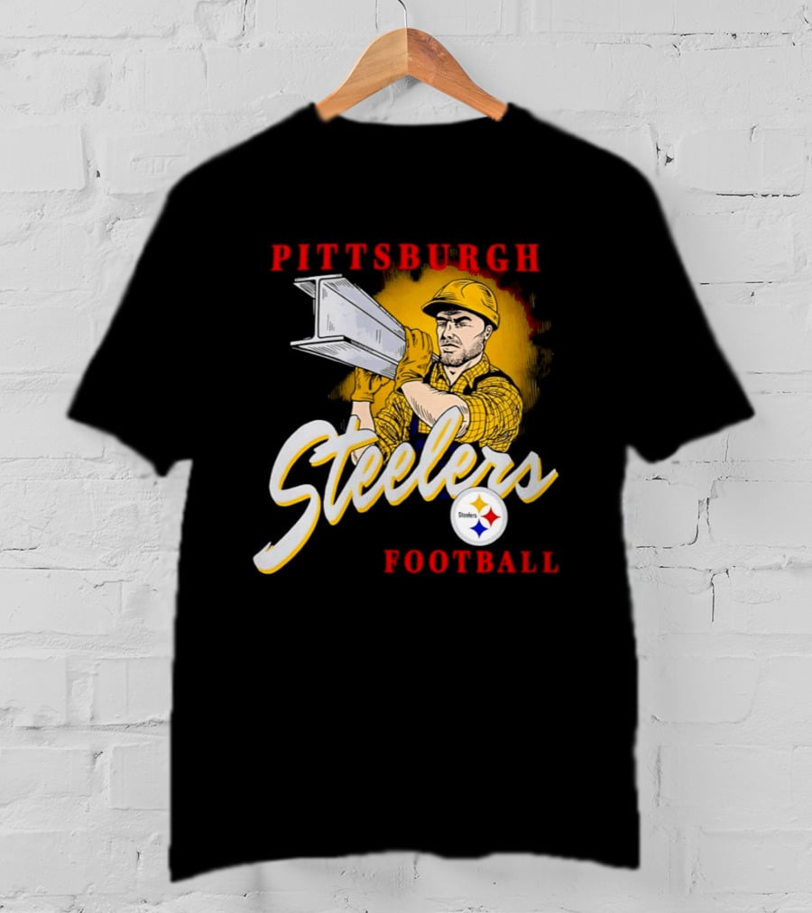 Pittsburgh Steelers Football Worker Steel Beam Icon With Team T-Shirt