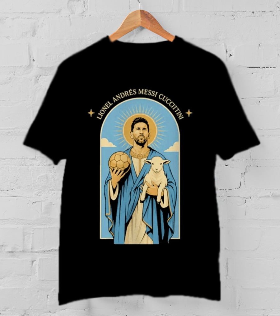 In GOAT We Trust Lionel Andrés Messi Cuccittini Golden Ball Lamb T-Shirt