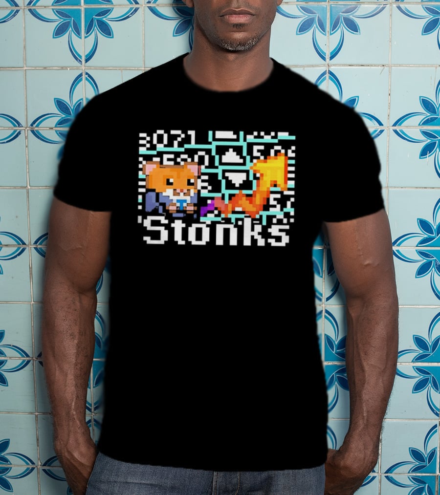 Pixel Hamster Stonks Meme Stock Trading 3071 T-Shirt