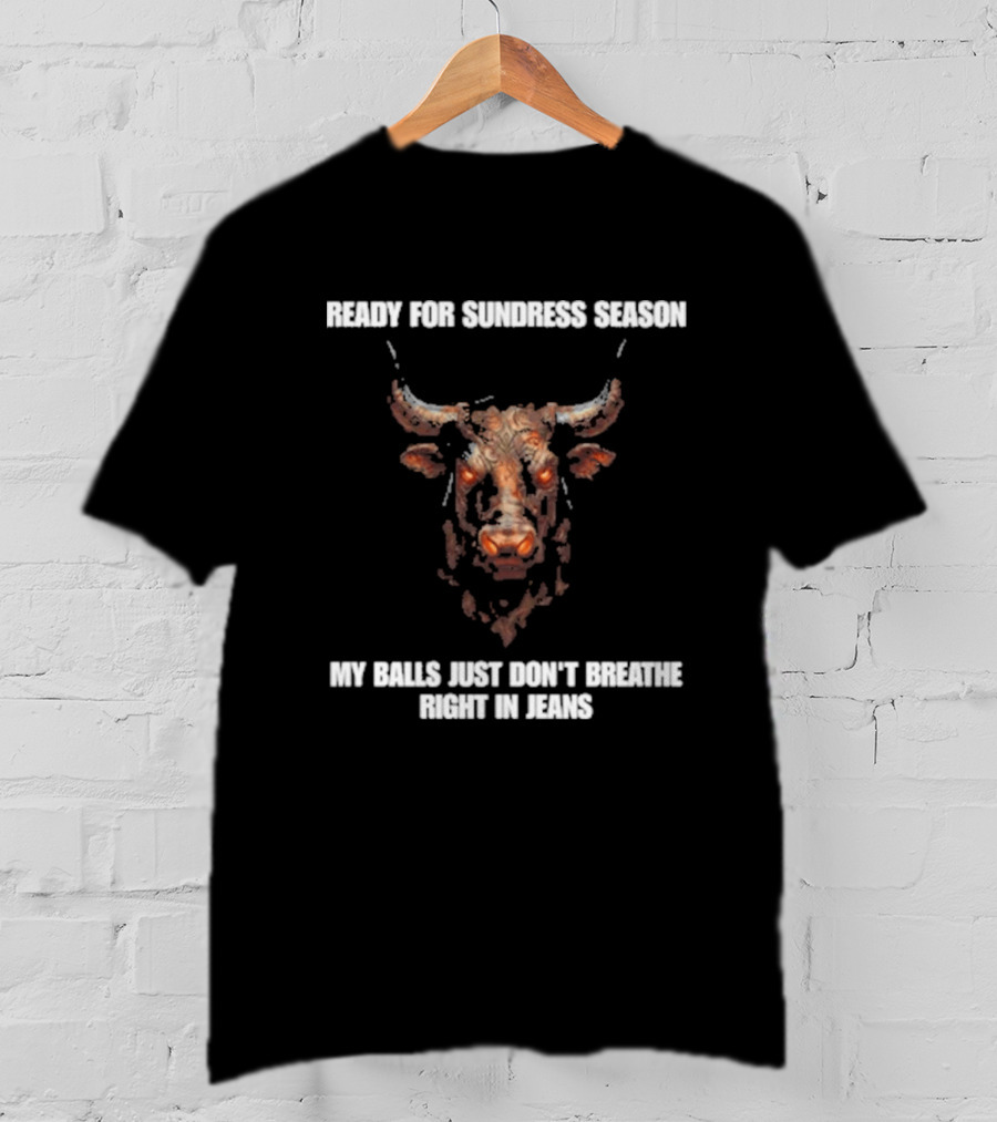 Ready For Sundress Season My Balls Just Don't Breathe Right In Jeans Bull Head T-Shirt