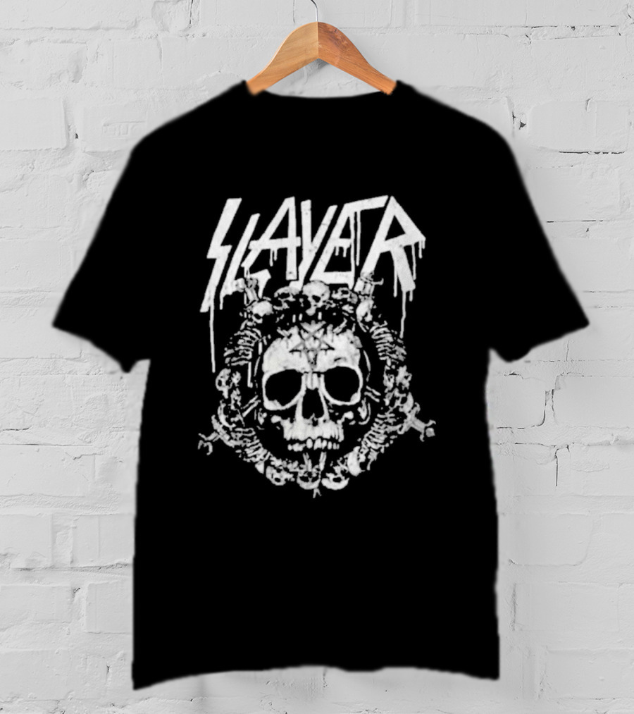 Slayer Band Summer 2026 Rib Skull T-Shirt