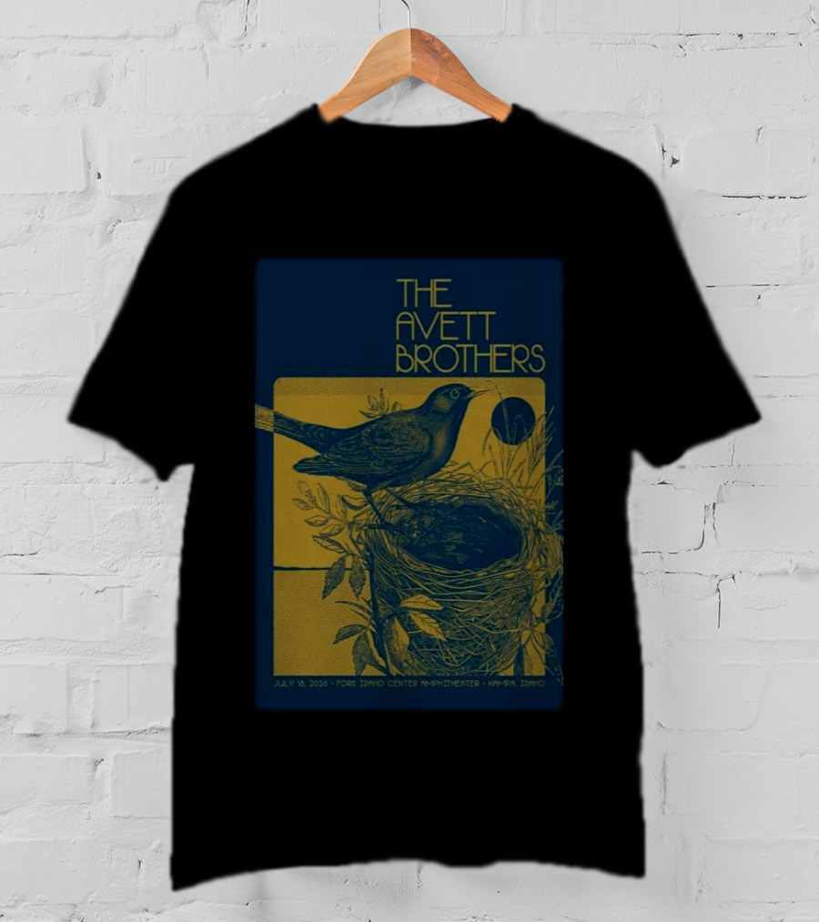 The Avett Brothers July 18 2026 Ford Idaho Center Amphitheater Nampa ID Bird And Nest T-Shirt