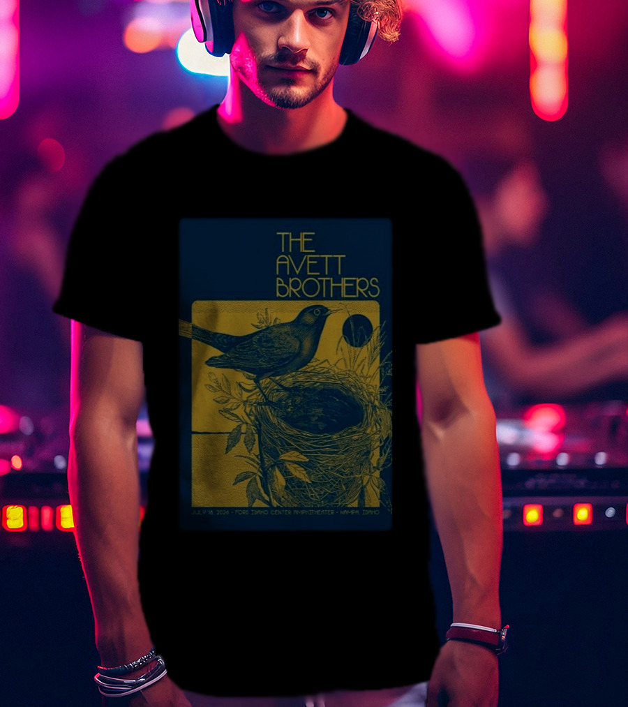 The Avett Brothers July 18 2026 Ford Idaho Center Amphitheater Nampa ID Bird And Nest T-Shirt