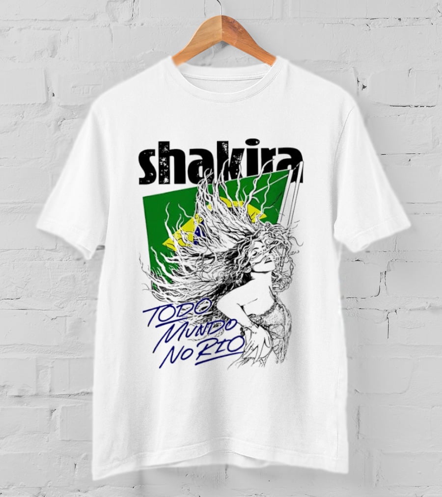 Shakira Todo Mundo No Rio Brazil Flag T-Shirt