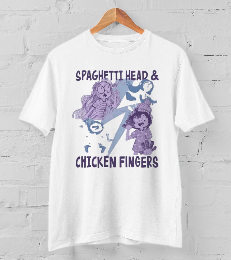 Spaghetti Head And Chicken Fingers Fun Cartoon Characters Adventure T-Shirt
