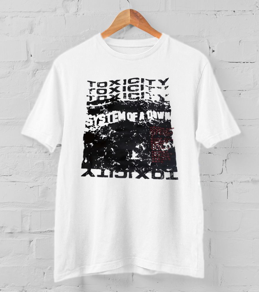 System Of A Down Toxicity Album Tracklist Prison Song Needles Deer Dance Chop Suey Bounce Forest Aerials Arto T-Shirt