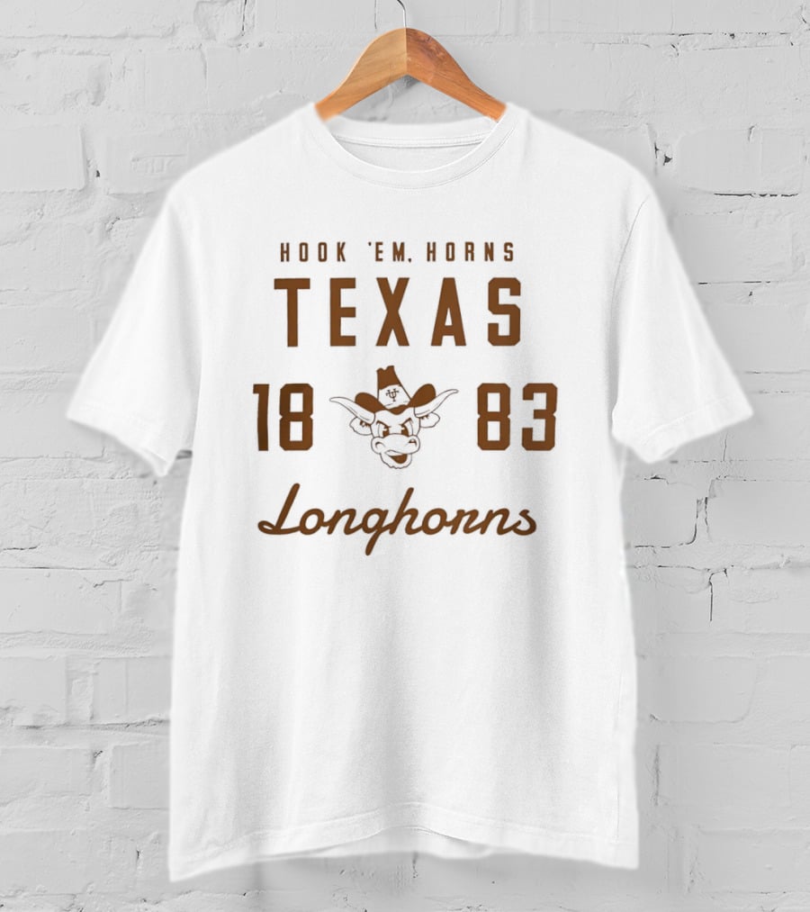 Hook 'em Horns Texas Longhorns 1883 College Football T-Shirt