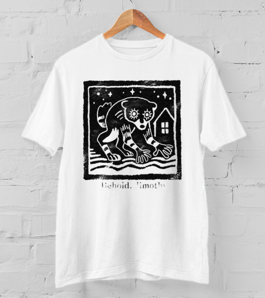 Behold Jimothy Raccoon Under Starry Night Sky T-Shirt
