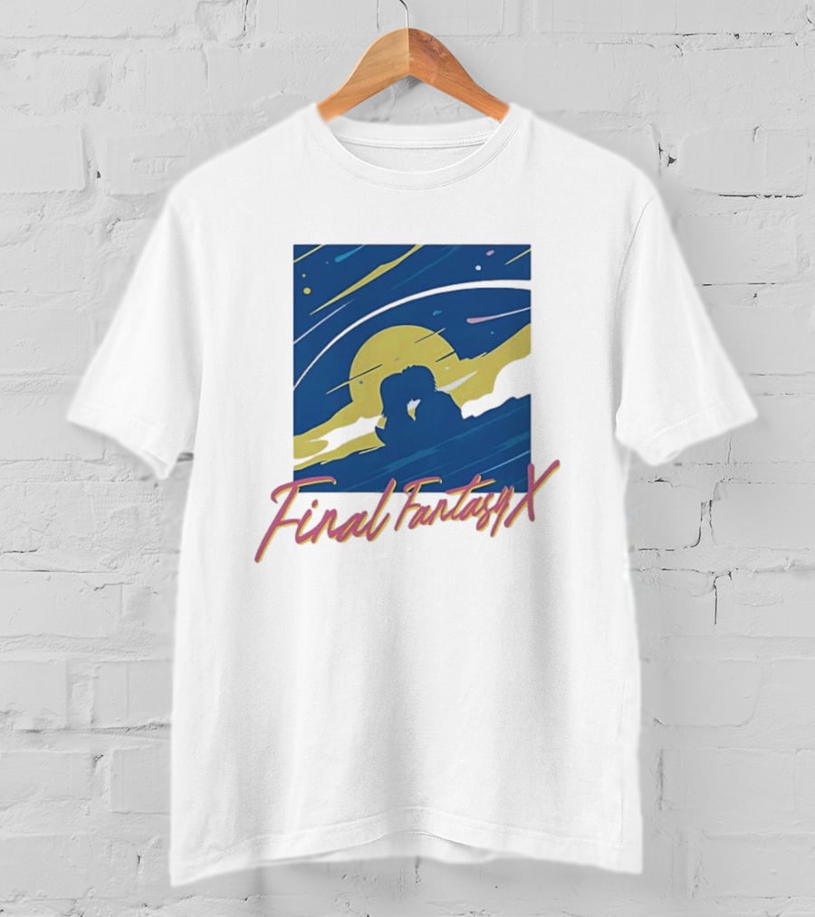 Final Fantasy X Romantic Couple Under Moonlit Sky T-Shirt