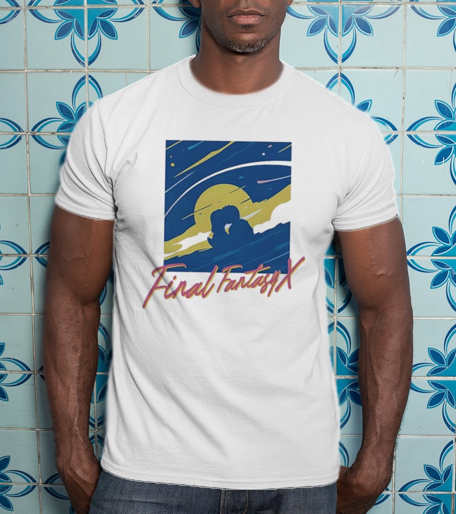 Final Fantasy X Romantic Couple Under Moonlit Sky T-Shirt