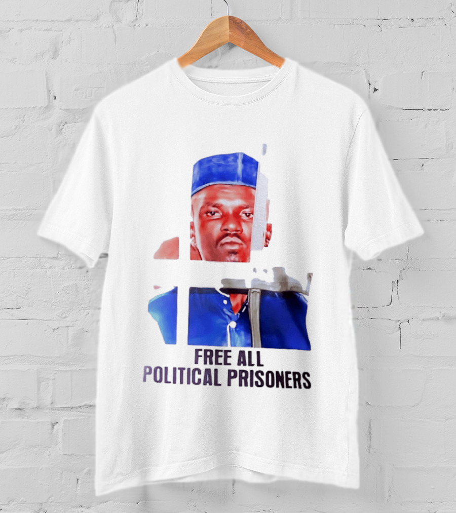 Free All Political Prisoners Protest Activism Painting Blue Beret T-Shirt