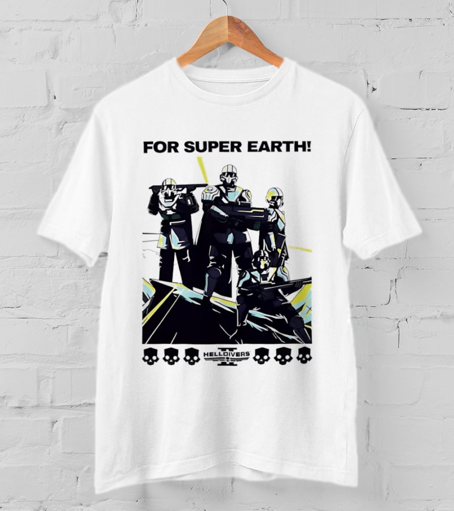 Helldivers II For Super Earth Video Game Soldiers T-Shirt