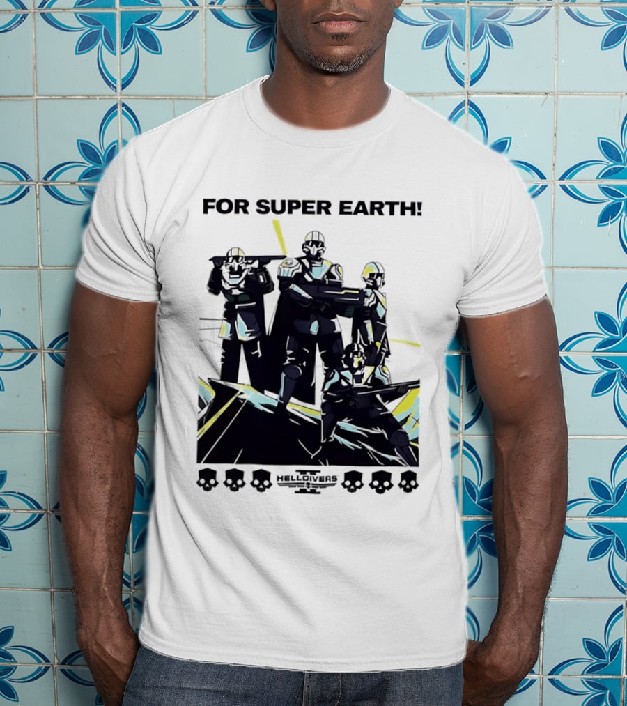 Helldivers II For Super Earth Video Game Soldiers T-Shirt