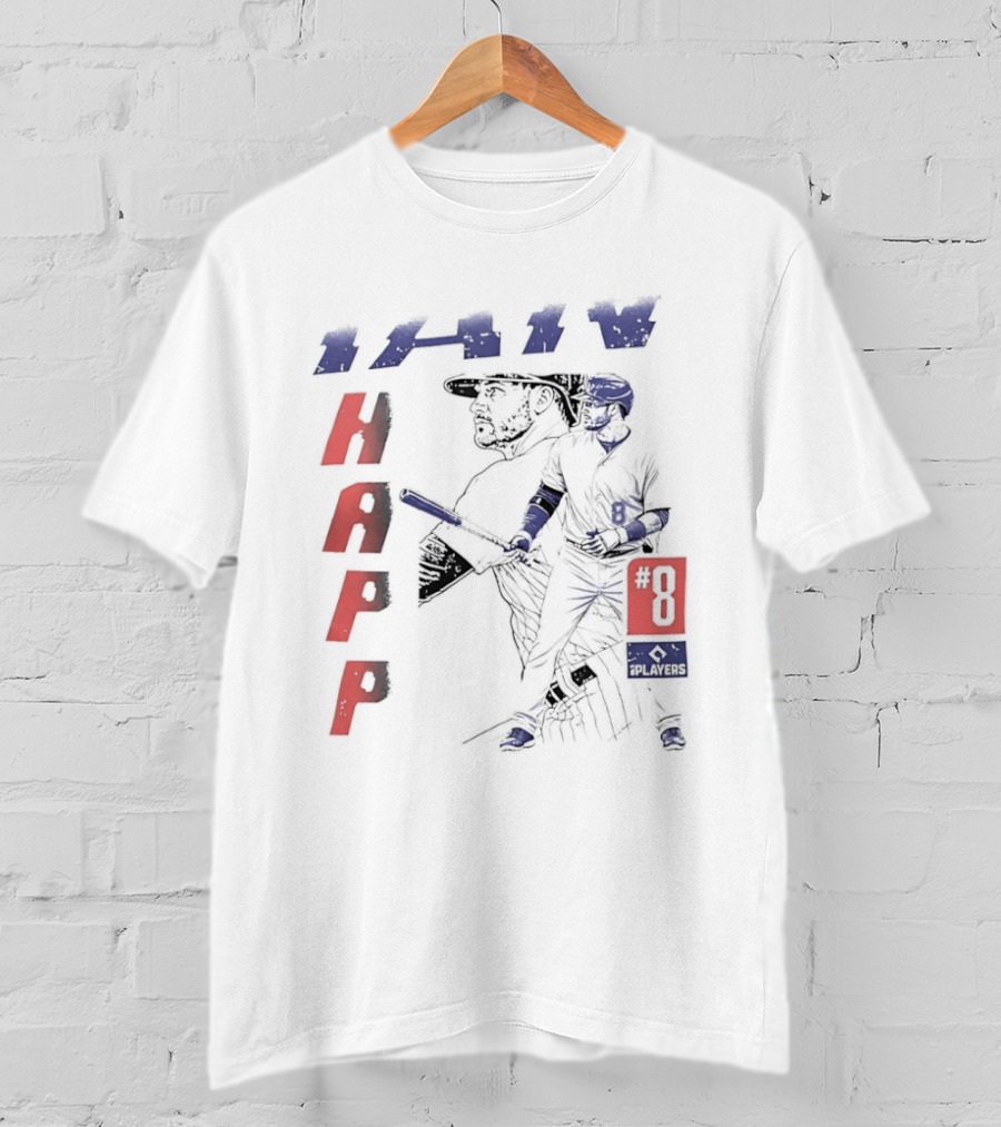 Ian Happ No 8 Chicago Cubs MLB Players Association Sketch T-Shirt