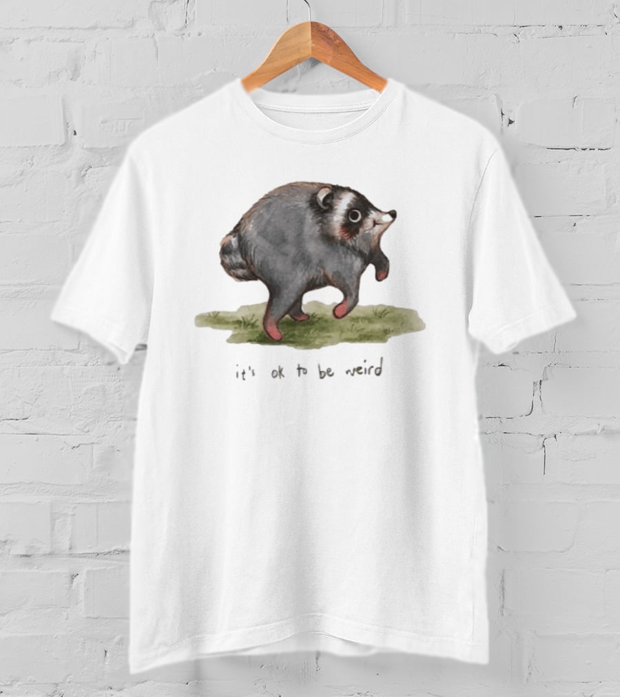Jimothy It's Okay To Be Weird Walking Badger Creature T-Shirt