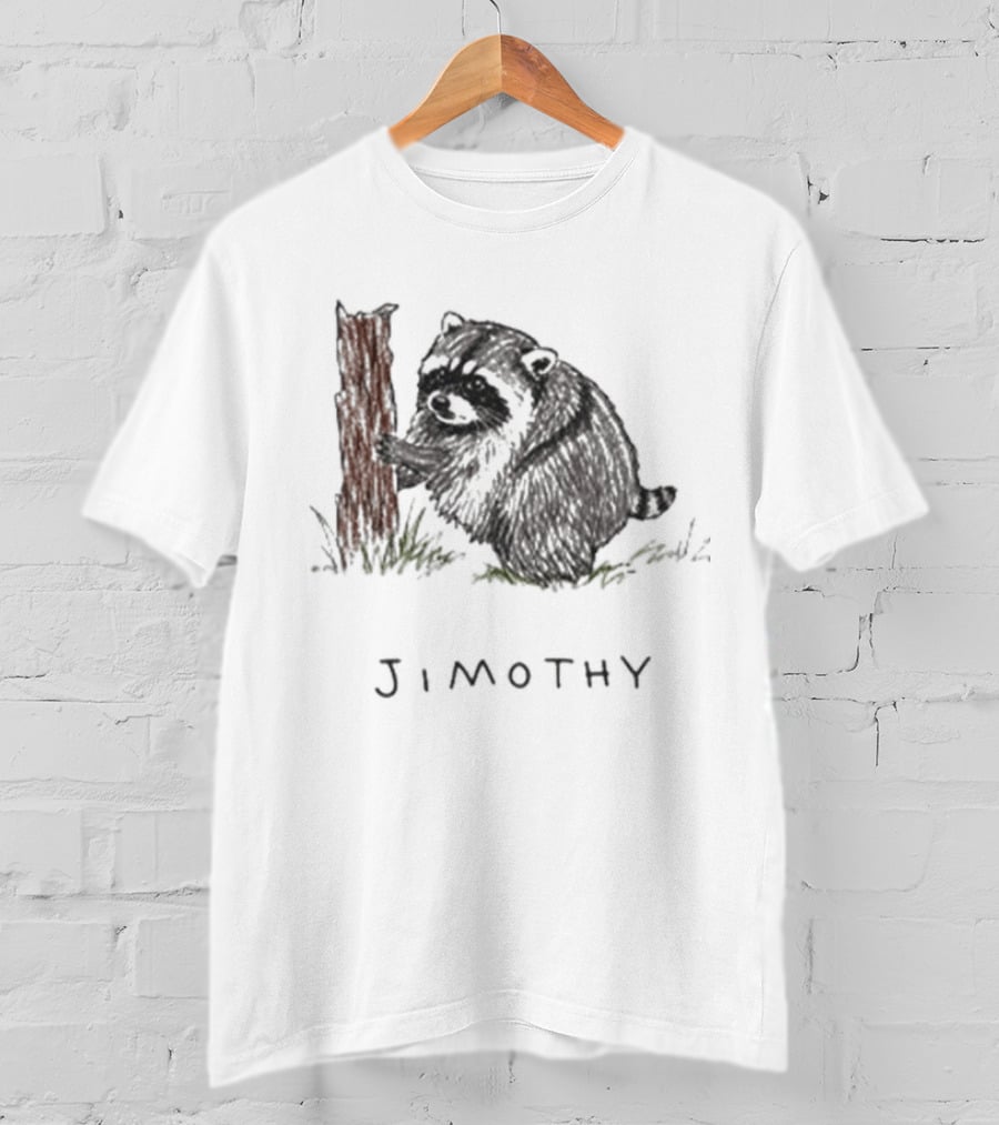 Jimothy Raccoon Sketch By Tree T-Shirt