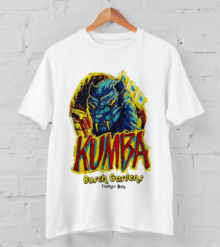 Kumba Busch Gardens Tampa Bay Roller Design With Fierce Beast T-Shirt