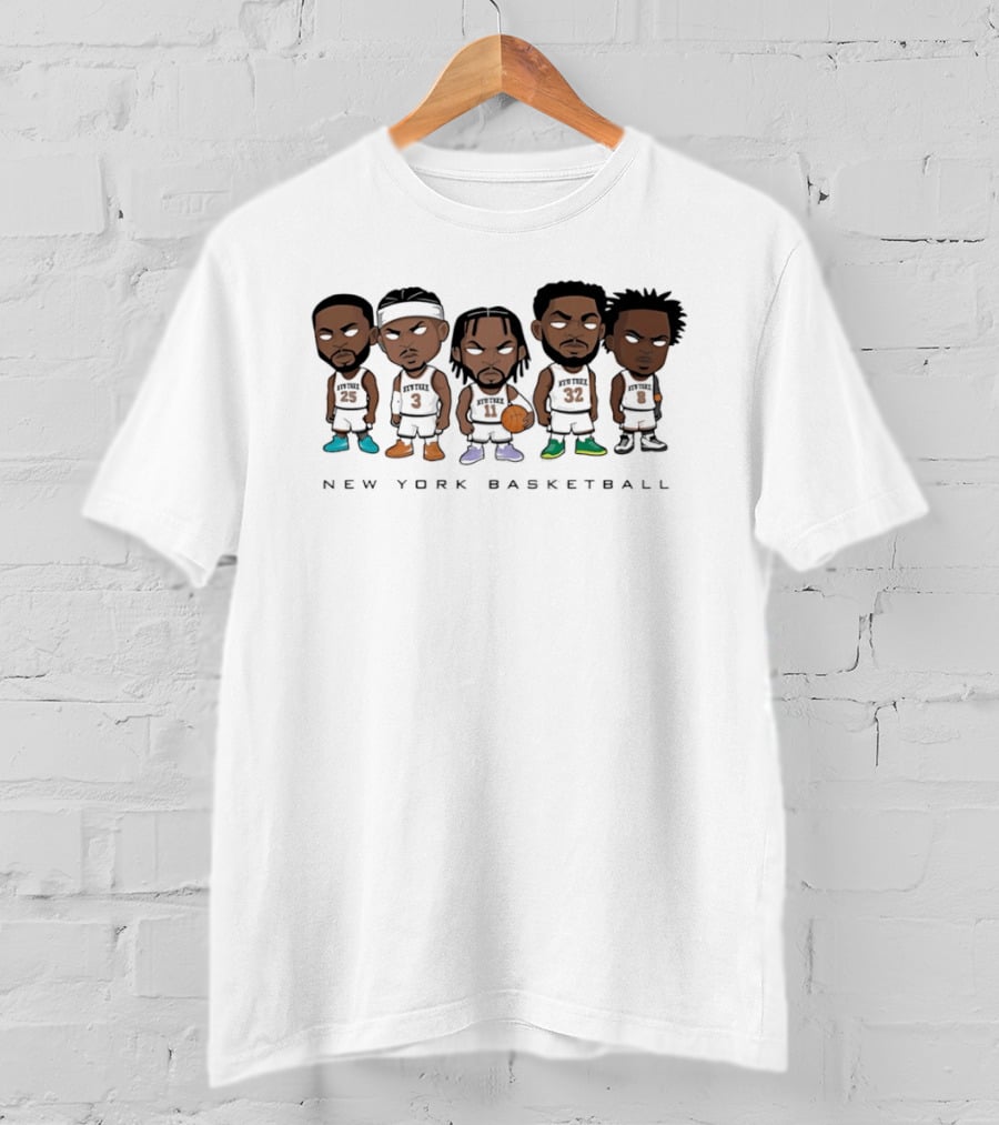 New York Basketball Knicks Chibi Player Caricature T-Shirt
