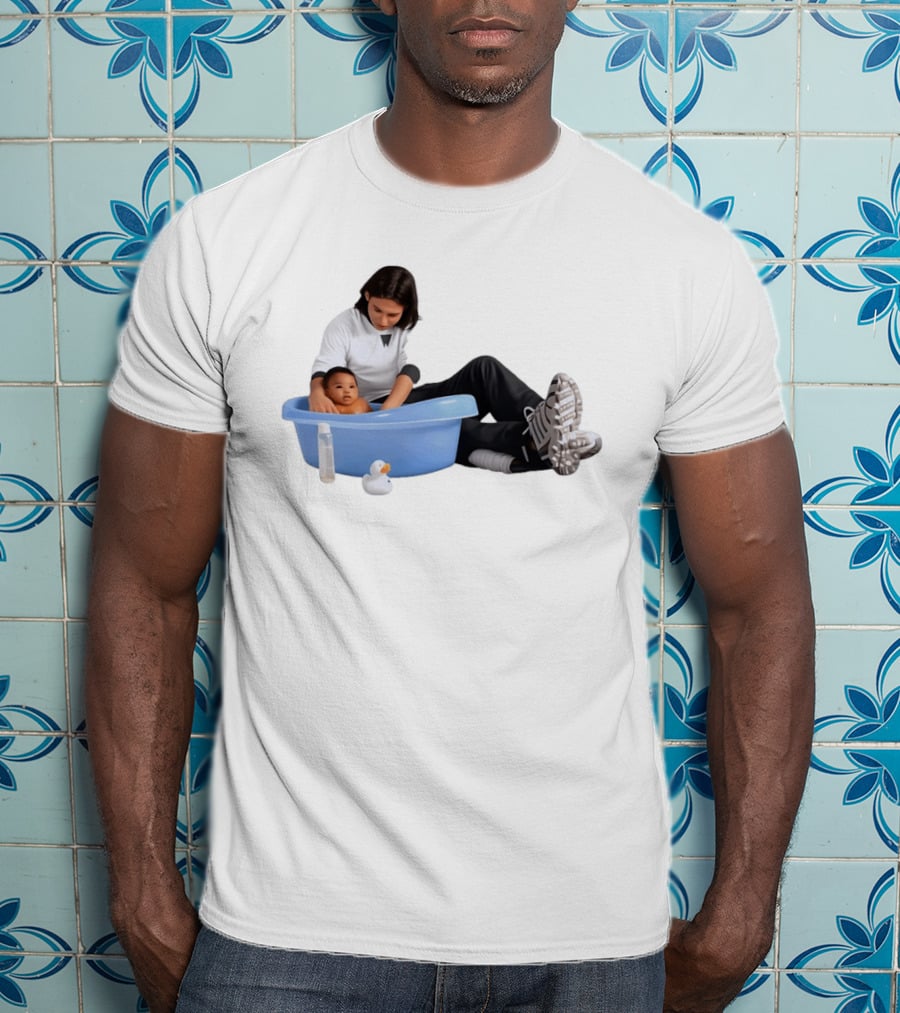 Parent Bathing Baby Blue Tub Care Essentials T-Shirt
