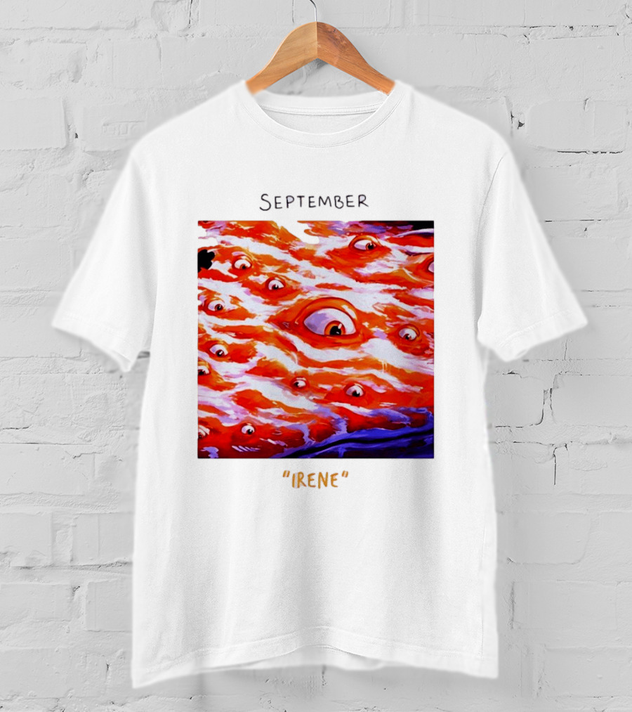 September Irene Surreal Eye Red Waves With Multiple Eyes T-Shirt
