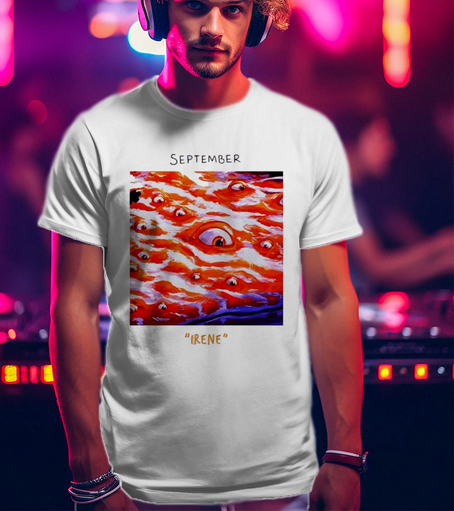 September Irene Surreal Eye Red Waves With Multiple Eyes T-Shirt