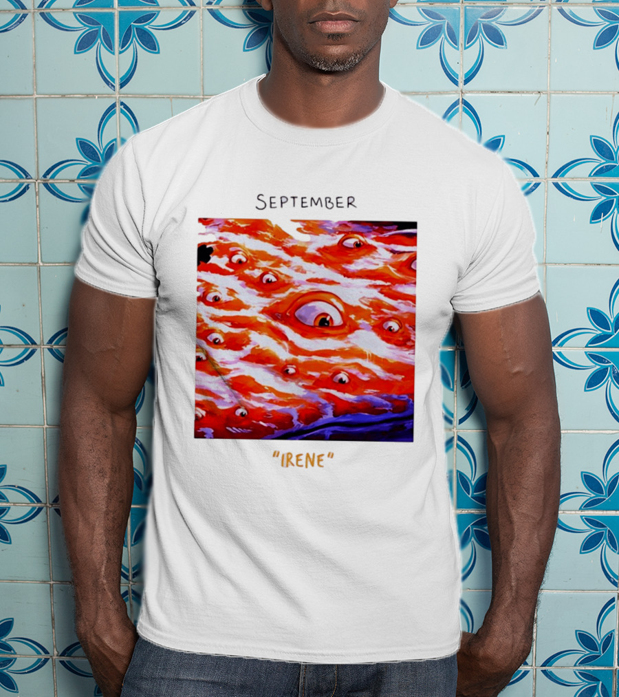 September Irene Surreal Eye Red Waves With Multiple Eyes T-Shirt