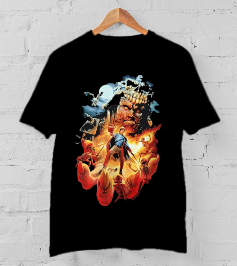 Army Of Darkness Who Wants Some Epic Movie Artwork Battle Scene T-Shirt