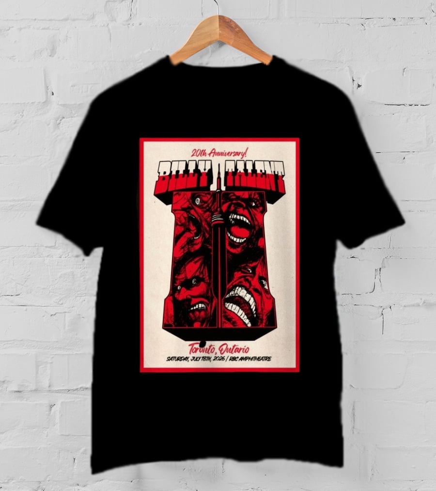 Billy Talent 20th Anniversary Toronto Ontario July 18 2026 T-Shirt